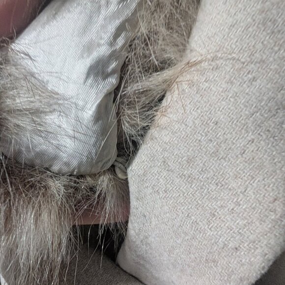 Zara Cream Trench Coat with Faux Fur Collar - Picture 10 of 15